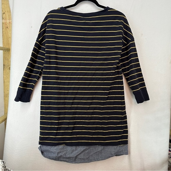 Alex & Zoe Women's Long Sleeve Striped Dress Size M Navy Blue - Picture 6 of 10